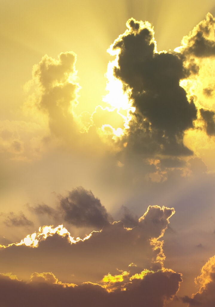 dramatic clouds at sunset